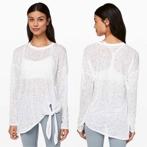 Women's White Sheer Long Sleeve Top